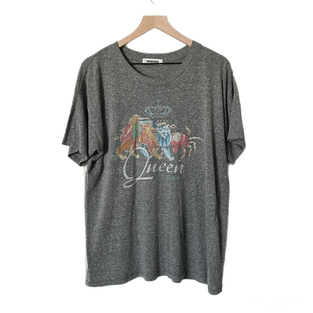 Daydreamer Queen US Tour Merch Graphic Tee Oversized Grey Heather Size Small - Picture 2 of 6